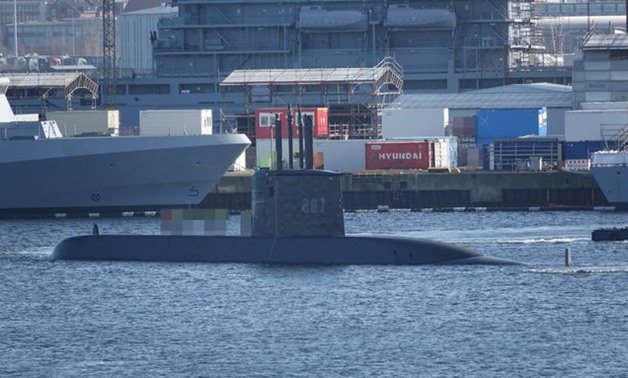 FILE – Photo of the Type 209 submarine – Courtesy of the Egyptian military spokesman