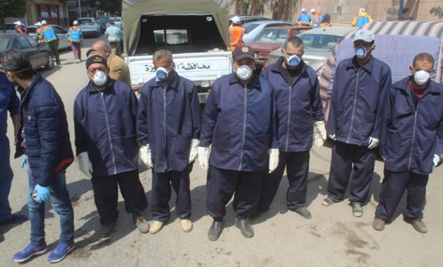 Blue-collar workers in Egypt were directed to use face masks, protective measures, to help curb the COVID-19 pandemic