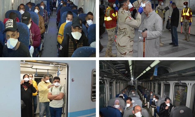 ِEgypt's Armed Forces of Egypt started providing free face masks for public transportation commuters and citizens- press photo