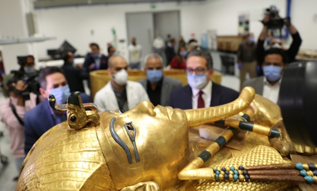 Egypt's Minister of Tourism & Antiquities Khaled el-Anani during an inspecting tour in GEM - ET