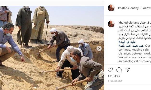 Pictures of excavation works in the presence of Egypt’s Minister of Tourism & Antiquities Khaled el-Anani - Social media/Anani official Instagram