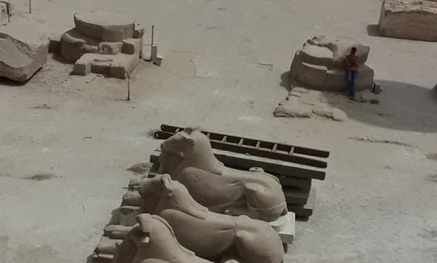 File - A group of ram-headed sphinxes at Amun-Ra Temple at Karnak Temple Complex in Luxor.