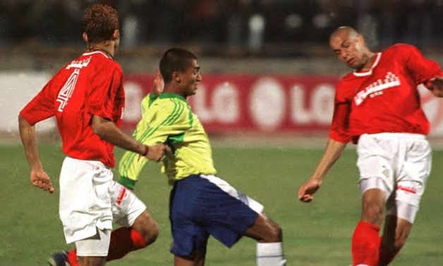 File- Ibrahim Said and Wael Gomaa during 2001 CAF Champions League Final against Sundowns 