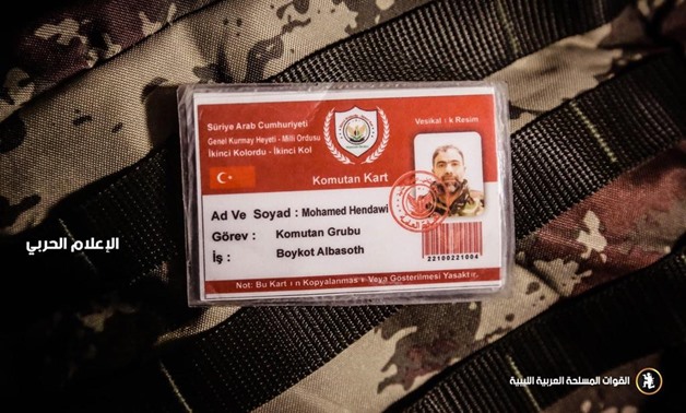 ID of Syrian mercenary Mohamed Hendawy, the commander of the second corps at Turkey-backed armed group, killed by the Libyan National Army (LNA) – Press Photo