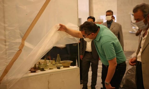 Egypt’s tourism & antiquities min. Khaled el-Anani during inspecting tour at the National Museum of Egyptian Civilization in Fustat - ET