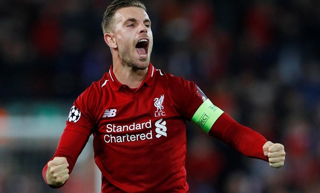 Soccer Football - Champions League Semi Final Second Leg - Liverpool v FC Barcelona - Anfield, Liverpool, Britain - May 7, 2019 Liverpool's Jordan Henderson celebrates after the match REUTERS/Phil Noble