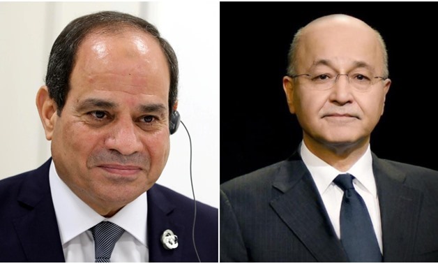 Photo compilation: Egypt's President Abdel Fattah al-Sisi (L) (Reuters) and Iraqi President Barham Salih (R) (Presidency)