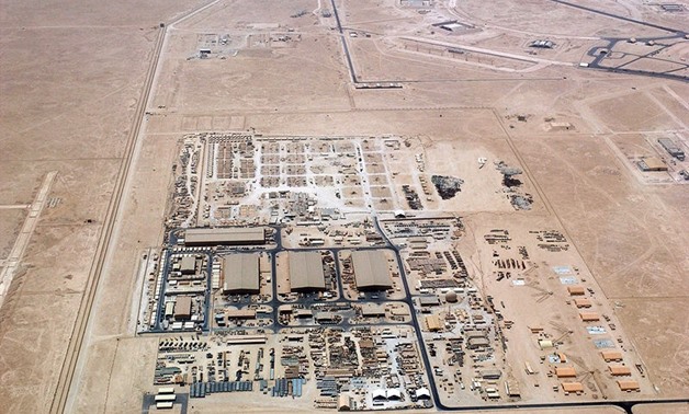 An aerial overhead view of"Ops Town"at at Al Udeid Air Base, Qatar )- File Photo