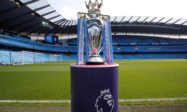 FILE PHOTO - Soccer Football - Premier League - Manchester City vs Huddersfield Town - Etihad Stadium, Manchester, Britain - May 6, 2018 The Premier League trophy is displayed before the match Action Images via Reuters/Carl Recine
