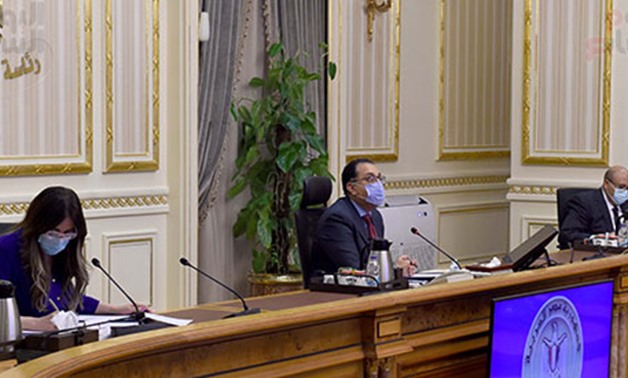 Prime Minster Moustafa Madbouly in a Wednesday Cabinet meeting - Press Photo