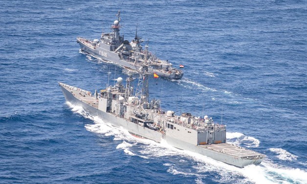 Egyptian and Spanish naval forces have conducted a joint naval exercise in the Red Sea, Thursday - Press Photo