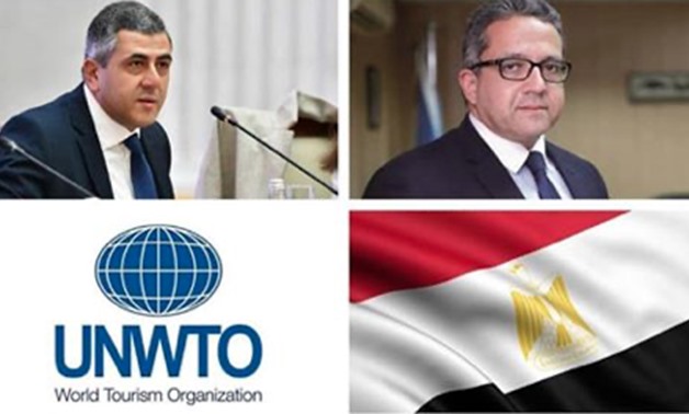 Egypt’s tourism & antiquities min. Khaled el-Anani [Right] – Ministry’s official Facebook account
