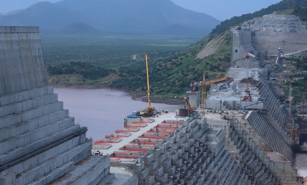 FILE - Ethiopia's Grand Renaissance Dam is seen as it undergoes construction work on the river Nile in Guba Woreda, Benishangul Gumuz Region, Ethiopia September 26, 2019. Picture taken September 26, 2019. REUTERS/Tiksa Negeri