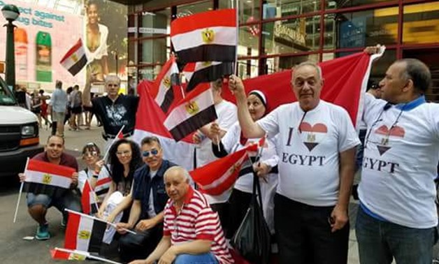 File- Members of the Egyptian community in the US celebrate the 5th anniversary of June 30 revolution- the photo was taken in 2018- Press photo
