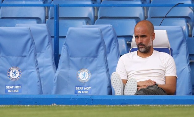 FILE PHOTO: Soccer Football - Premier League - Chelsea v Manchester City - Stamford Bridge, London, Britain - June 25, 2020 Manchester City manager Pep Guardiola before the match, as play resumes behind closed doors following the outbreak of the coronavir