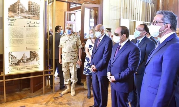 File - President Abdel Fattah El-Sisi and Khaled el Enany during the inauguration of Baron Palace. 