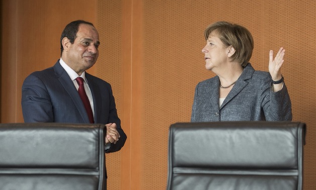 Berlin Cabinet room, Sisi and Merkel - REUTERS/Guido Bergmann
