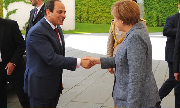 President al-Sisi and German Chancellor Angela Merkel - File photo