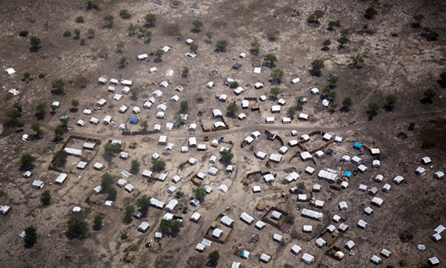 Aerial view of the new settlement of displaced families in Aburoc, South Sudan. (AFP) 