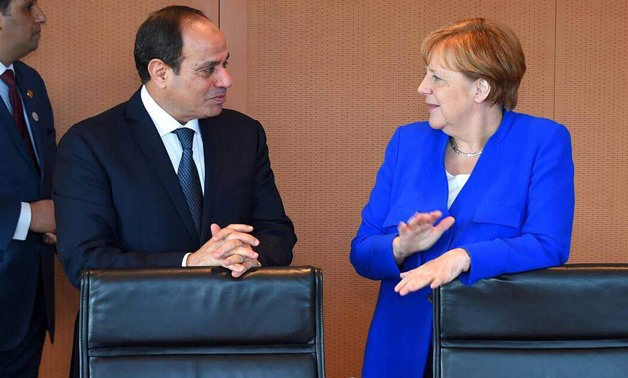 President al-Sisi (L) - German Chancellor Angela Merkel (R) - press photo