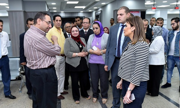 Minister of Investment Sahar Nasr opening the Investor Service Center - Press photo