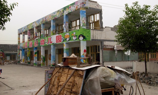                         A kindergarten was one of the many schools that were badly damaged due to 2008 Sichuan earthquake- Creative commons via Flickr as 江油地震