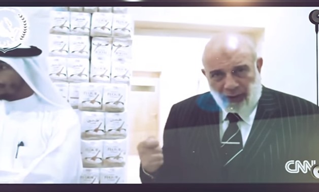 Egyptian hard-line preacher Wagdy Ghoneim (right) - Still image from "Qatar Funds Terrorism Video"