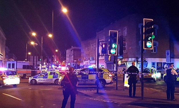 British police cordoning the crime scene – Twitter/Shulem Stern