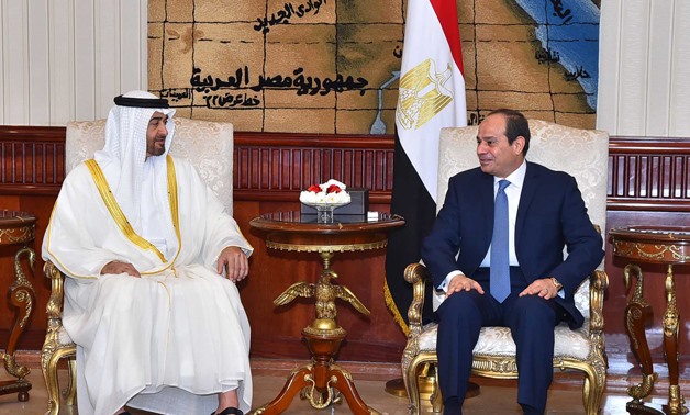 President al Sisi (R) , Mohamed Bin Zayed (L) - press photo