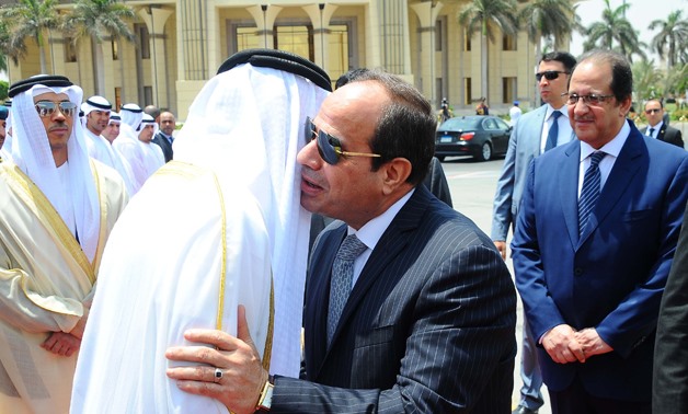 Sisi farewell Sheikh Mohammed bin Zayed Al Nahyan at Cairo Airport - Press photo
