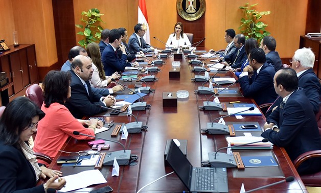 Minister of Investment Sahar Nasr meeting representatives of British firms- Press photo