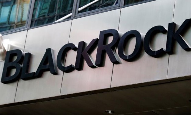 The BlackRock logo is seen outside of its offices in New York City, U.S. - REUTERS/Brendan McDermid