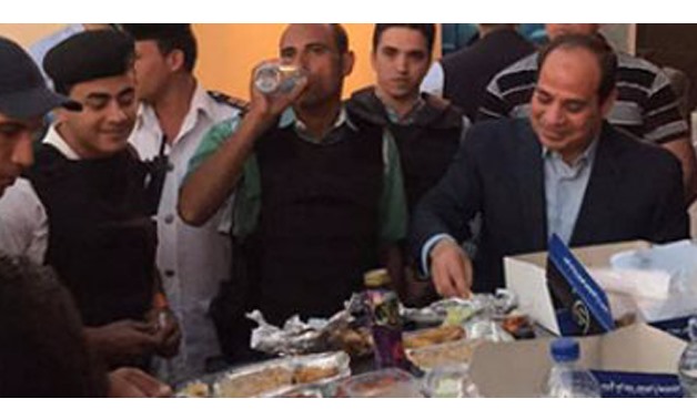 President Abdel Fatah al-Sisi during the Egyptian family iftar ceremony - File photo