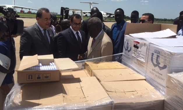 3rd Egyptian humanitarian aid plane arrives Juba - press photo.JPG