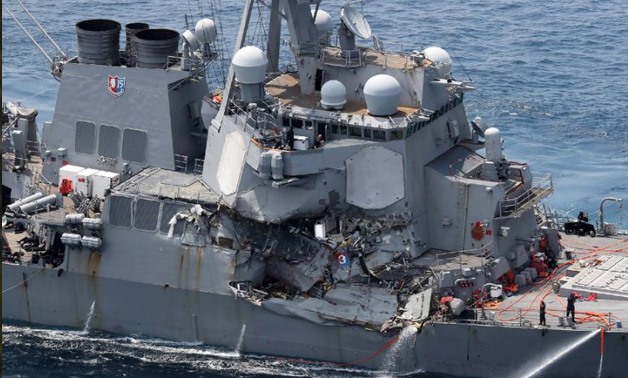 The sailors were killed when the USS Fitzgerald collided with a Philippine-flagged container ship CC Via Wikimedia