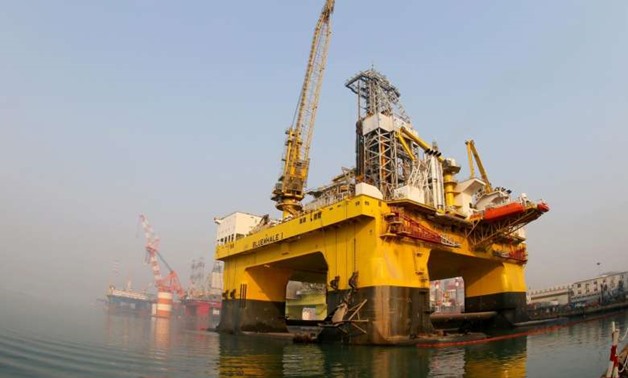A semi-submersible drilling platform in the waters off Yantai, in China's Shandong province. PHOTO: AFP
