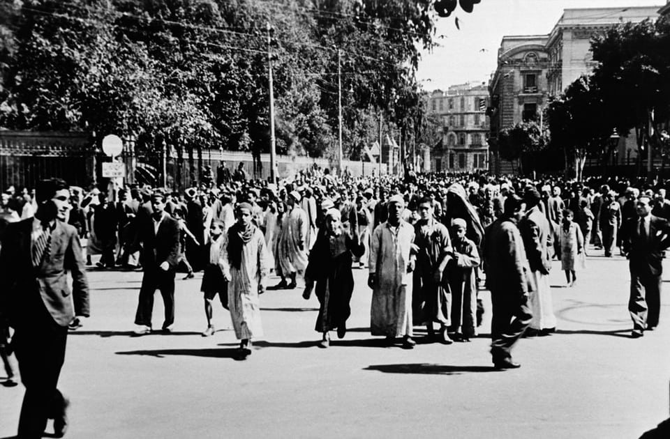 A general view of a demonstration taking place at Opera Square in Cairo, Egypt, Jan. 25, 1952 