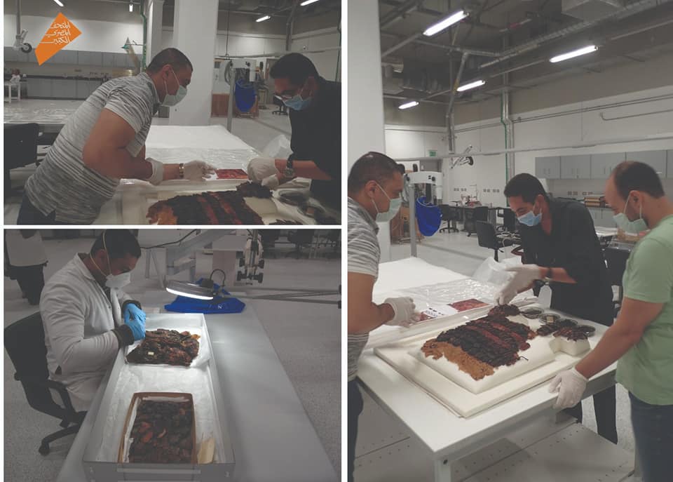 cuirass during conservation process