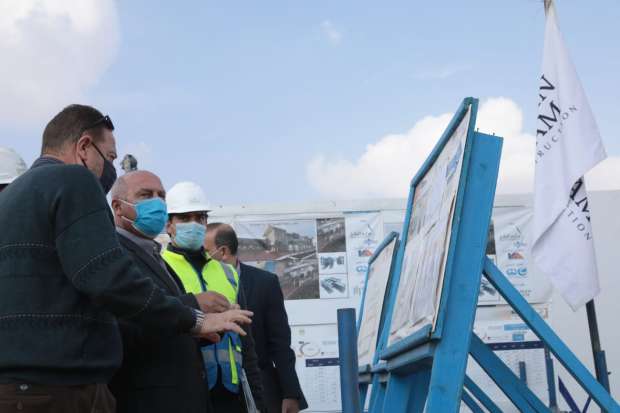 The minister inspecting the constructions site