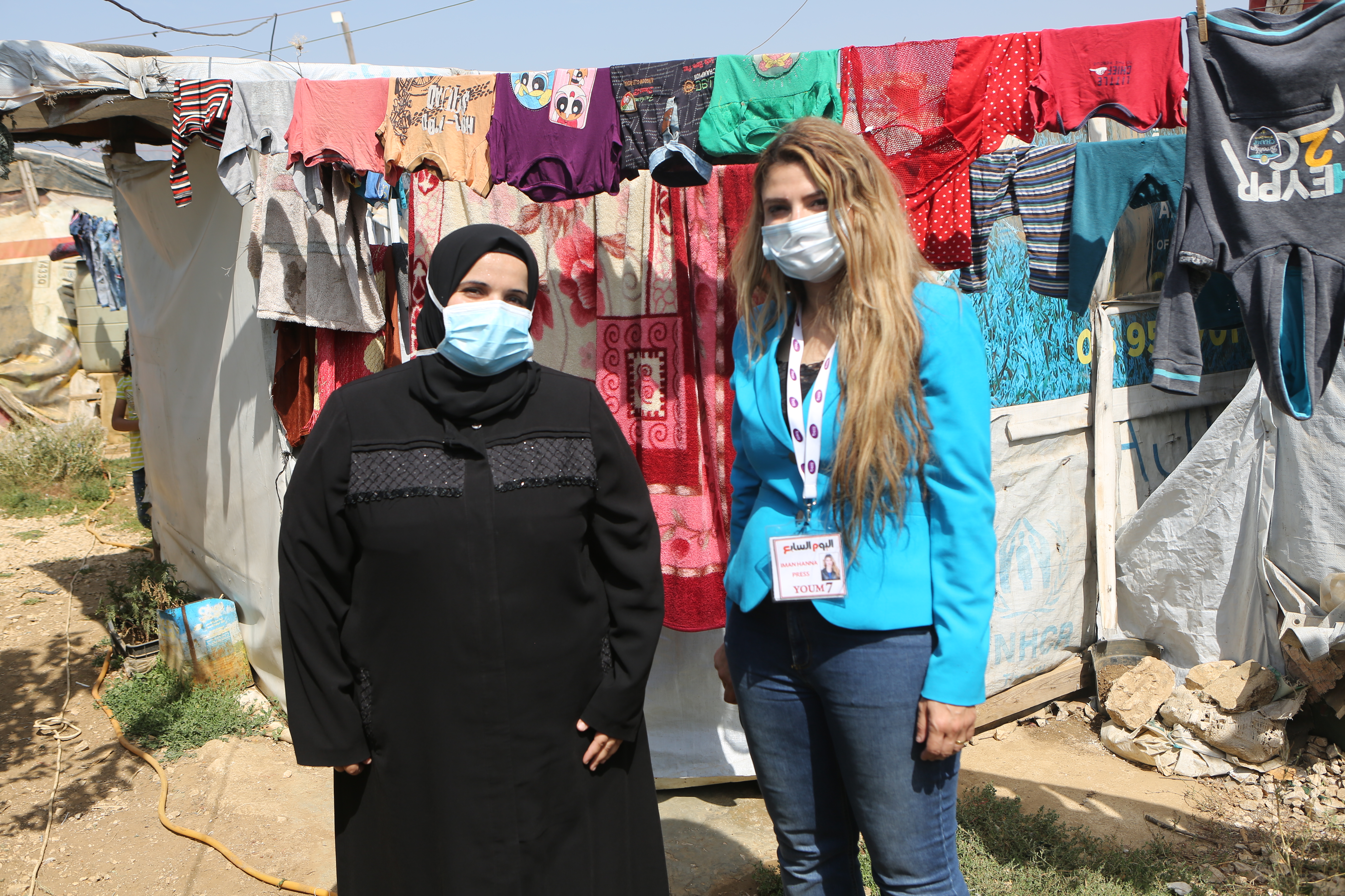The reporter With Hanadi in the Gaza camp in the Beqaa
