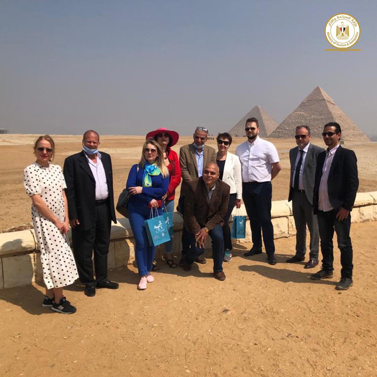 Delegation from Belarus during a visit to the Great Pyramids of Giza - Min of Tourism & Antiquities