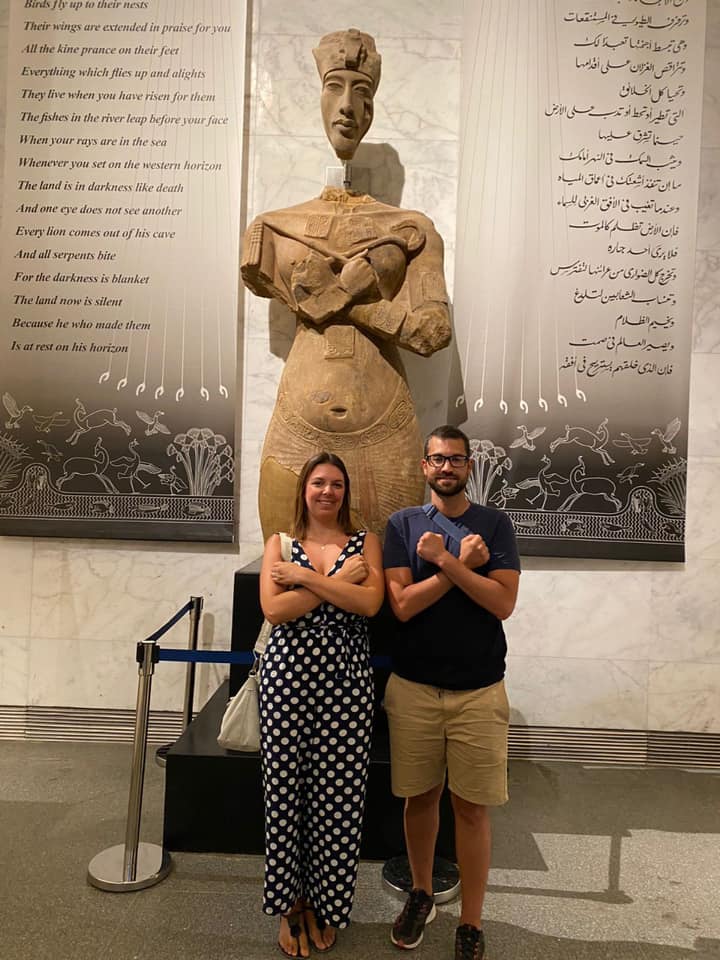 The Spanish couple during a visit to the NMEC - Ministry Of Tourism & Antiquities