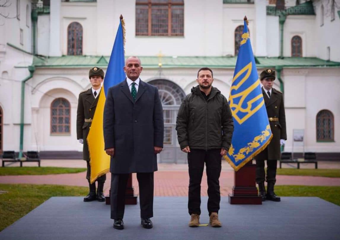 Ukrainian President Volodymyr Zelensky receives credentials of Egyptian ambassador Ukrainian President Volodymyr Zelensky receives credentials of Egyptian ambassador