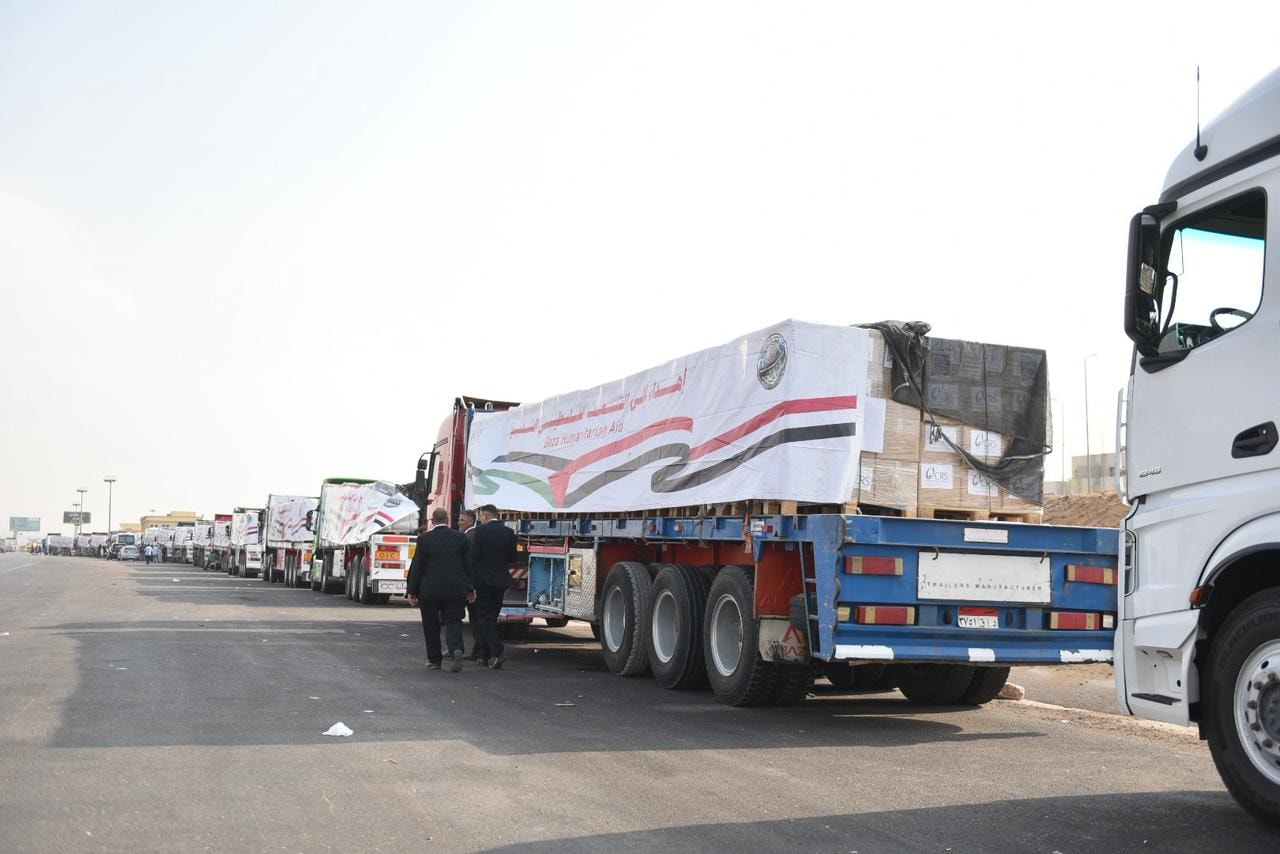 Egyptian supply ministry and Catholic Relief Services launch first Gaza aid convoy after ceasefire Egyptian supply ministry and Catholic Relief Services launch first Gaza aid convoy after ceasefire