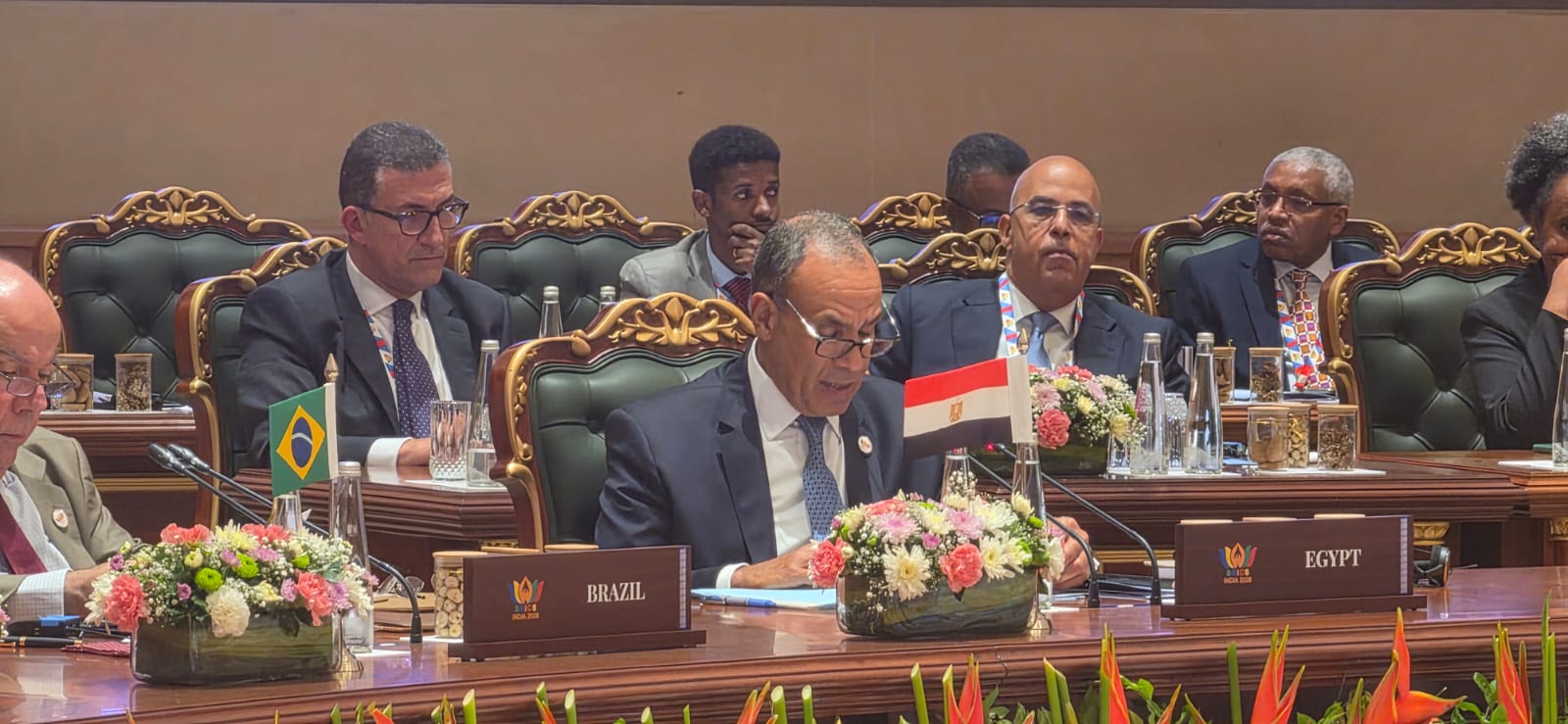 FM Badr Abdelatty delivers a speech during the BRICS expanded session FM Badr Abdelatty delivers a speech during the BRICS expanded session