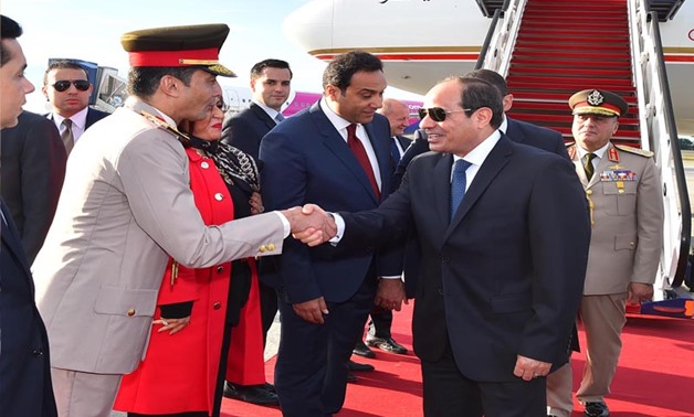 President Sisi arrives in Hungary- File Photo
