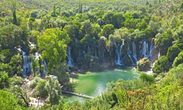 How could I resist a dip in the cold water of Kravice Waterfalls?