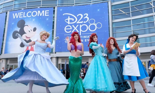 Fans and cosplayers attend the D23 expo fan convention at the convention center in Anaheim, on July 14, 2017