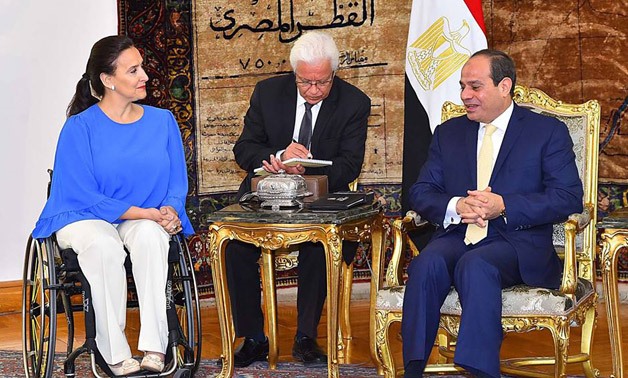 President Abdel Fattah al-Sisi during his meeting with Vice-President of the Argentine Gabriela Michetti - Press photo