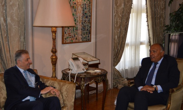 Egypt’s FM Sameh Shoukry meets with Executive Director of the United Nations Security Council Counter-Terrorism Committee Executive Directorate (CTED) Jean-Paul Laborde – File Photo